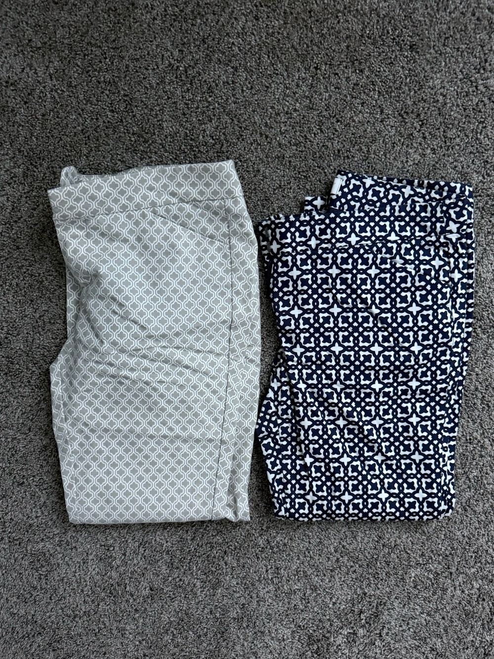 Women’s  Printed Pants - Navy & Light Gray